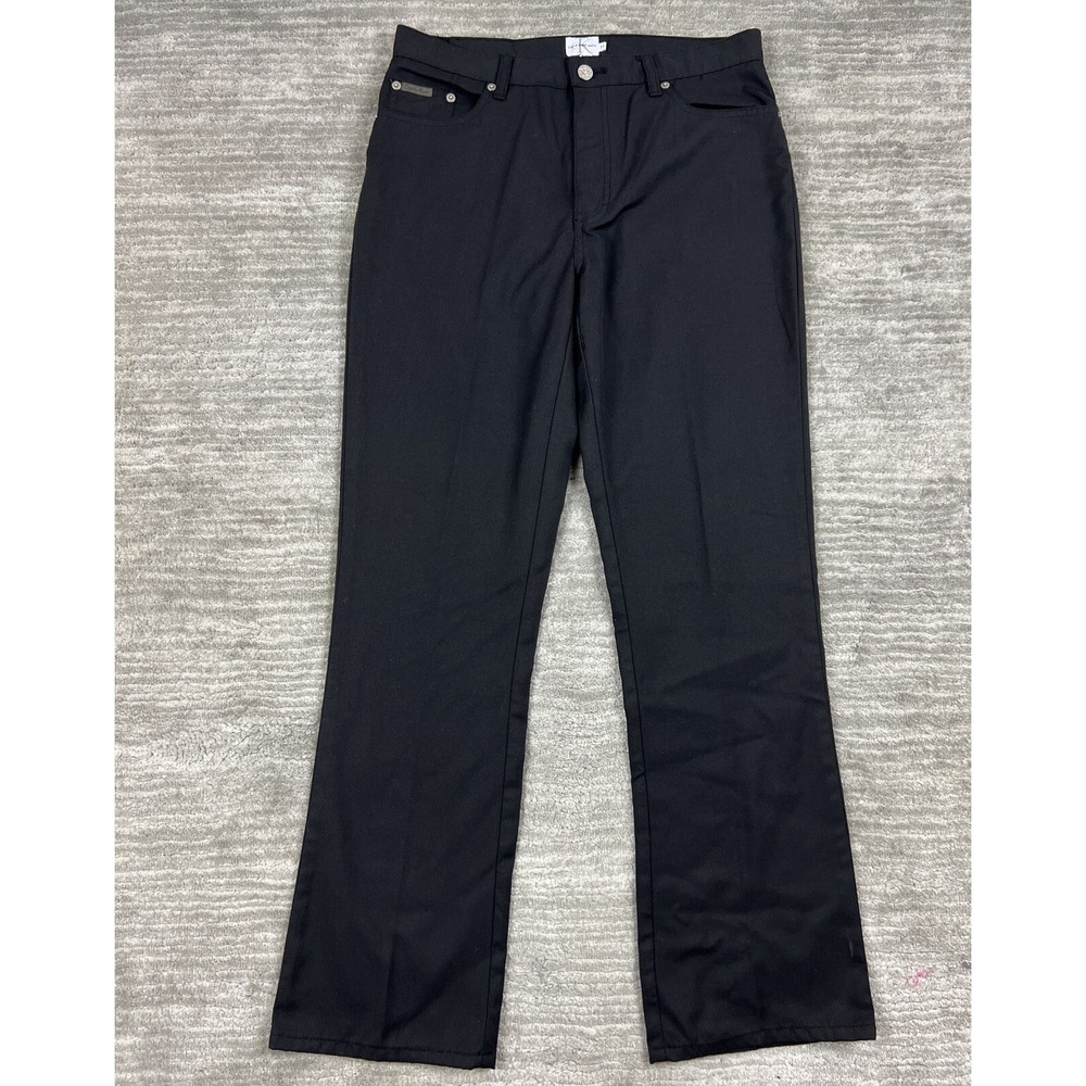 Calvin Klein Jeans Trousers Women‎ 11 Black Straight Leg 5-Pocket Mid Rise Work